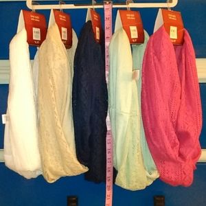 Infinity scarves 5 piece set